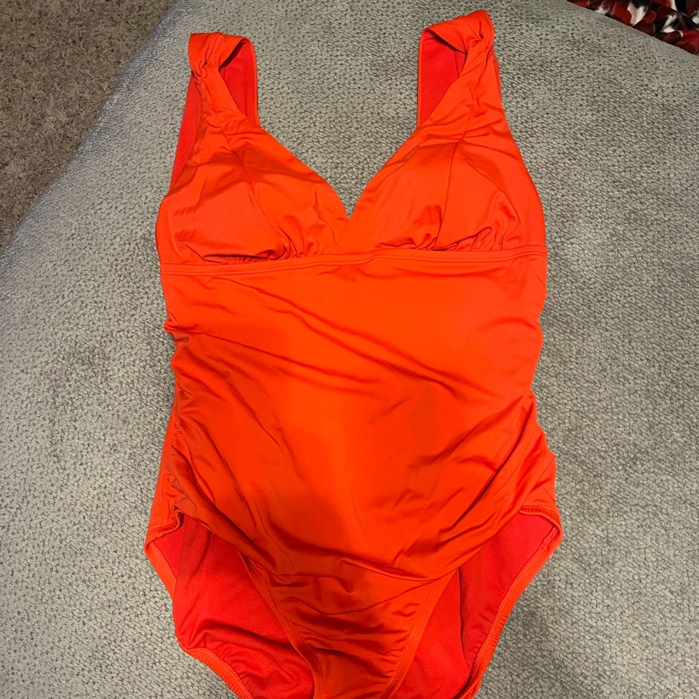 Time and Tru red one piece swimsuit